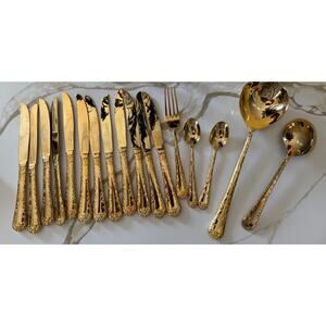 17 William Rogers Enchanted Rose Gold Plated Flatware Stainless Replacements